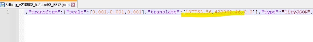 translate in 3D BAG in cityJSON